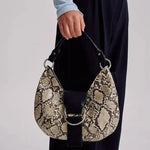 Mischa Baguette Bag in Python Brie Leon