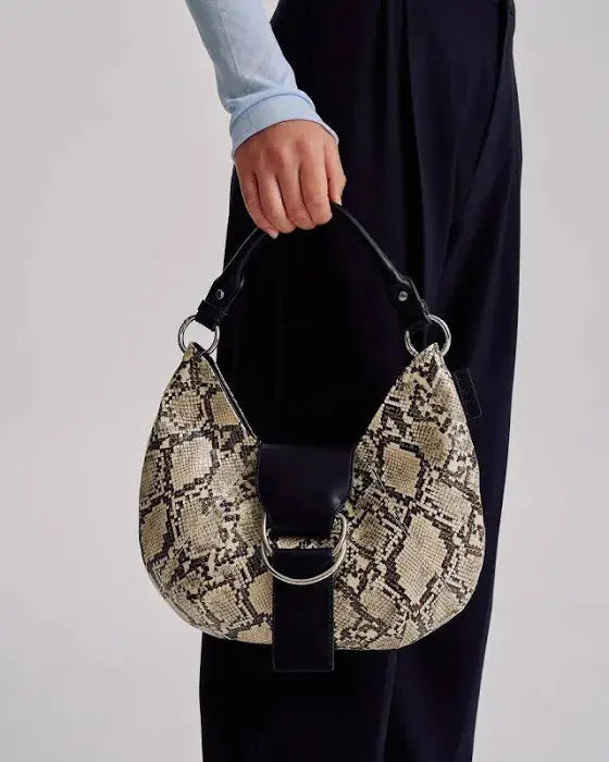 Mischa Baguette Bag in Python Brie Leon