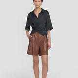 Musical Cupro Wrap shirt in Black Viktoria + Woods