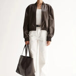 Mika Bomber Jacket in Chocolate Elka Collective
