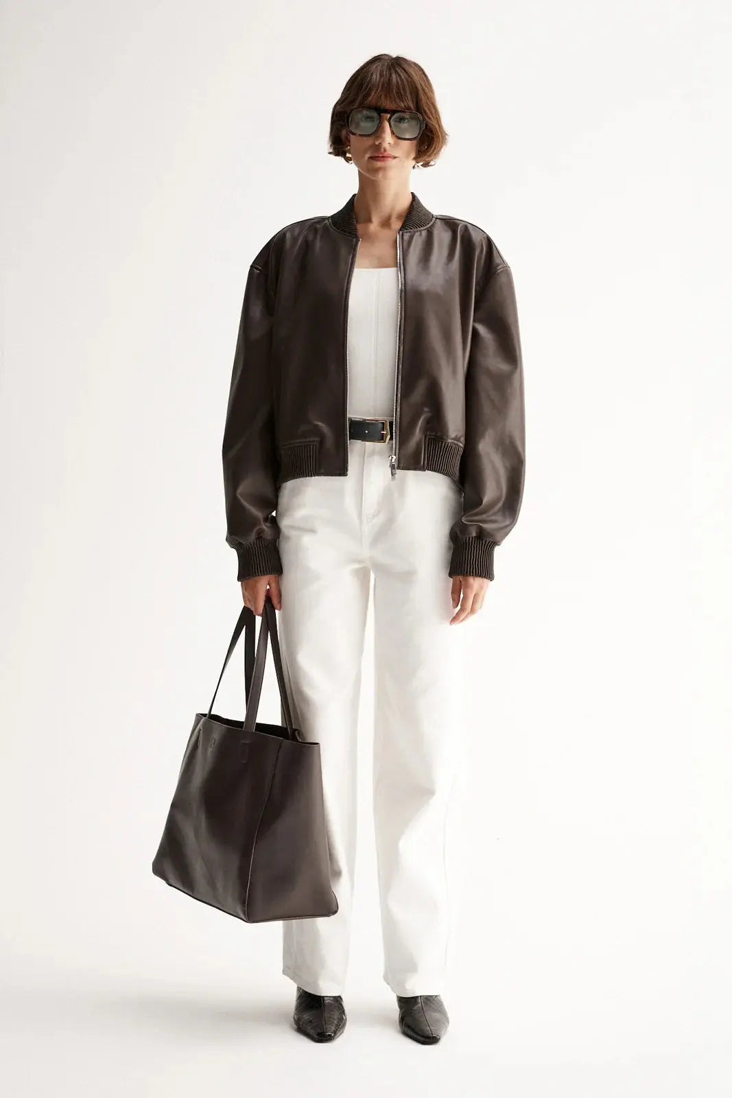 Mika Bomber Jacket in Chocolate Elka Collective