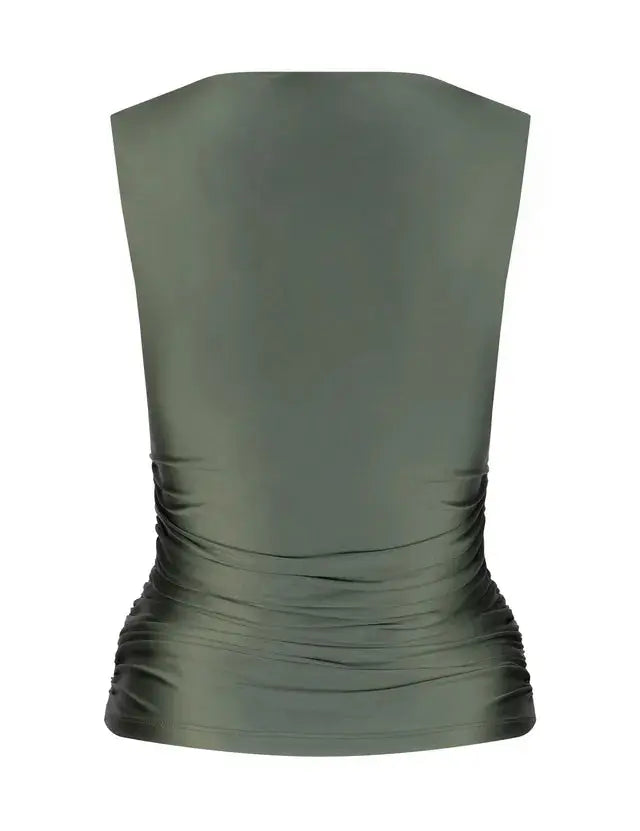 Sleeveless shiny boat neck tank one of others clothlifestyleboutique