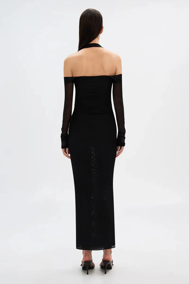 Sonnet Mesh Dress in Black Misha