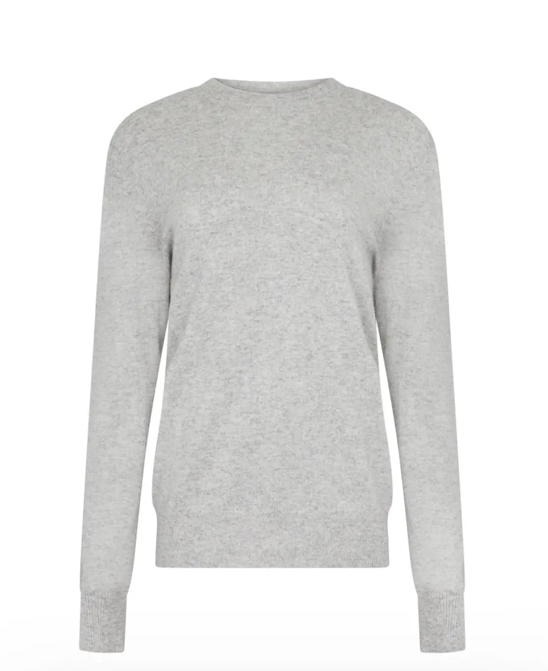 Oversized Crew Neck Knit in Light Grey Marle Bassike