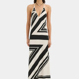 V neck maxi slip dress patterned by Sir. Clothlifestyle Boutique
