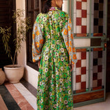 Orange Blossom Spliced Midi Dress