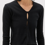 Slim Fit Cutout Detail Rib Top Bassike