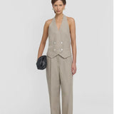 Cadence Vest - Linen Halter Neck Viktoria + Woods