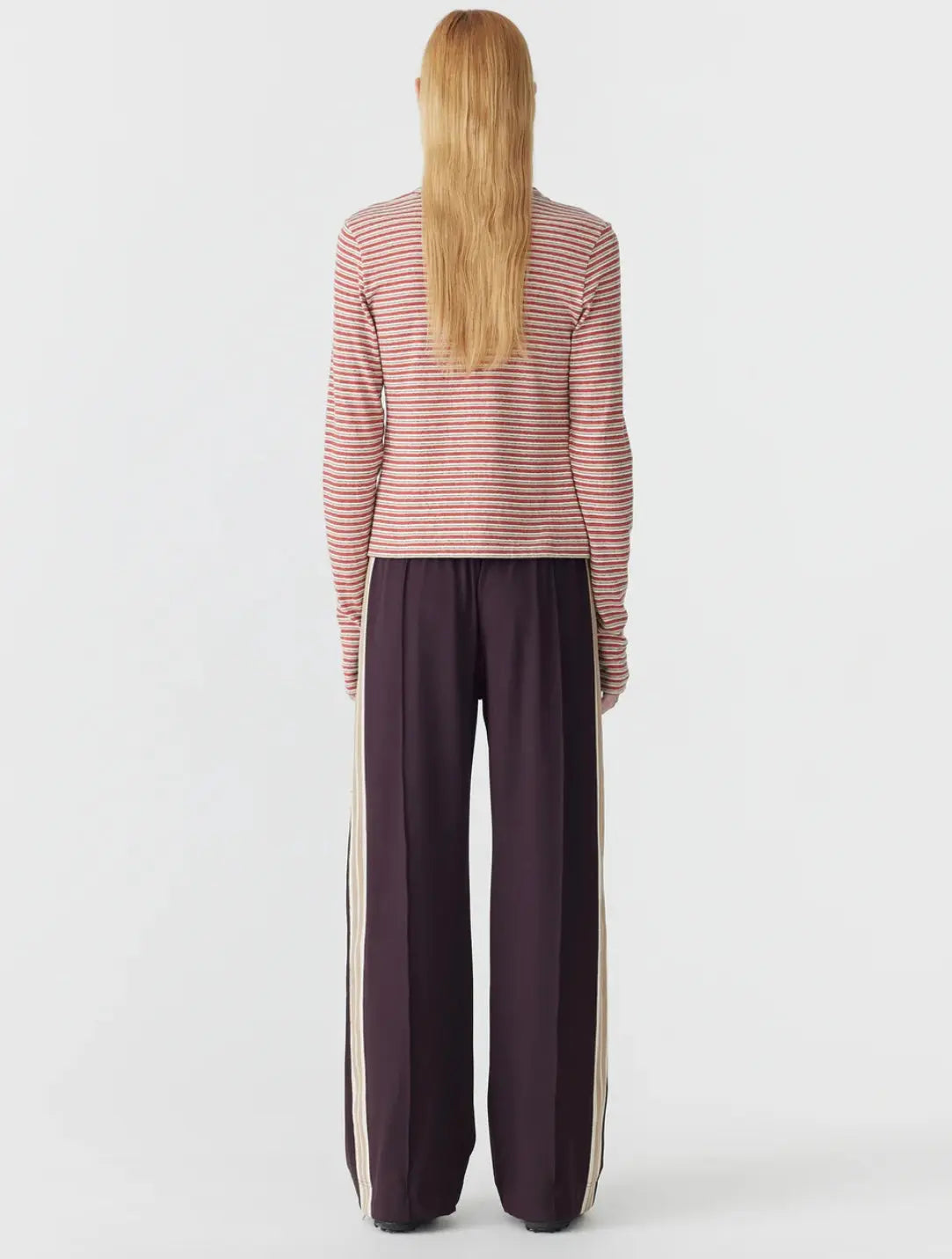 Wide Athletic Tape Pant in Plum Bassike