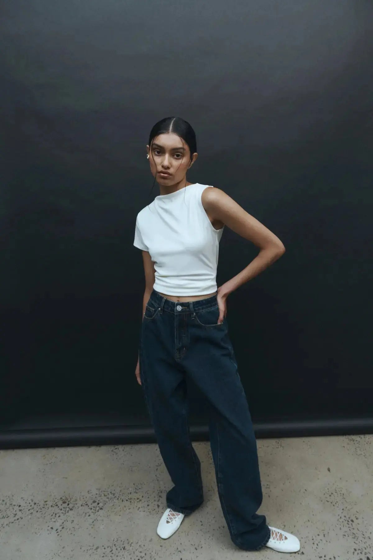 Ciera Asym Top in Chalk One of Others