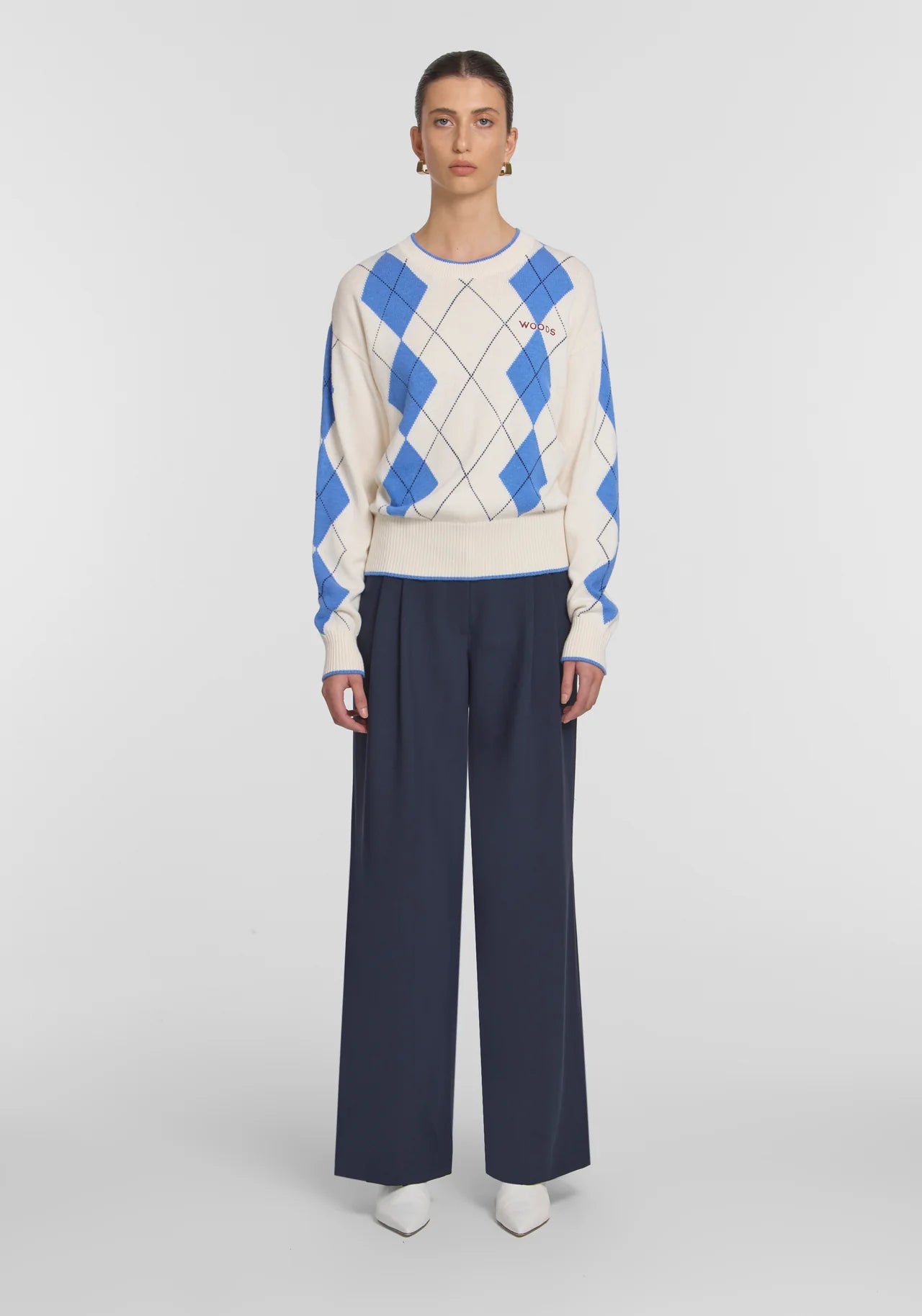Lucky Knit Sweater in Argyle Print Viktoria + Woods