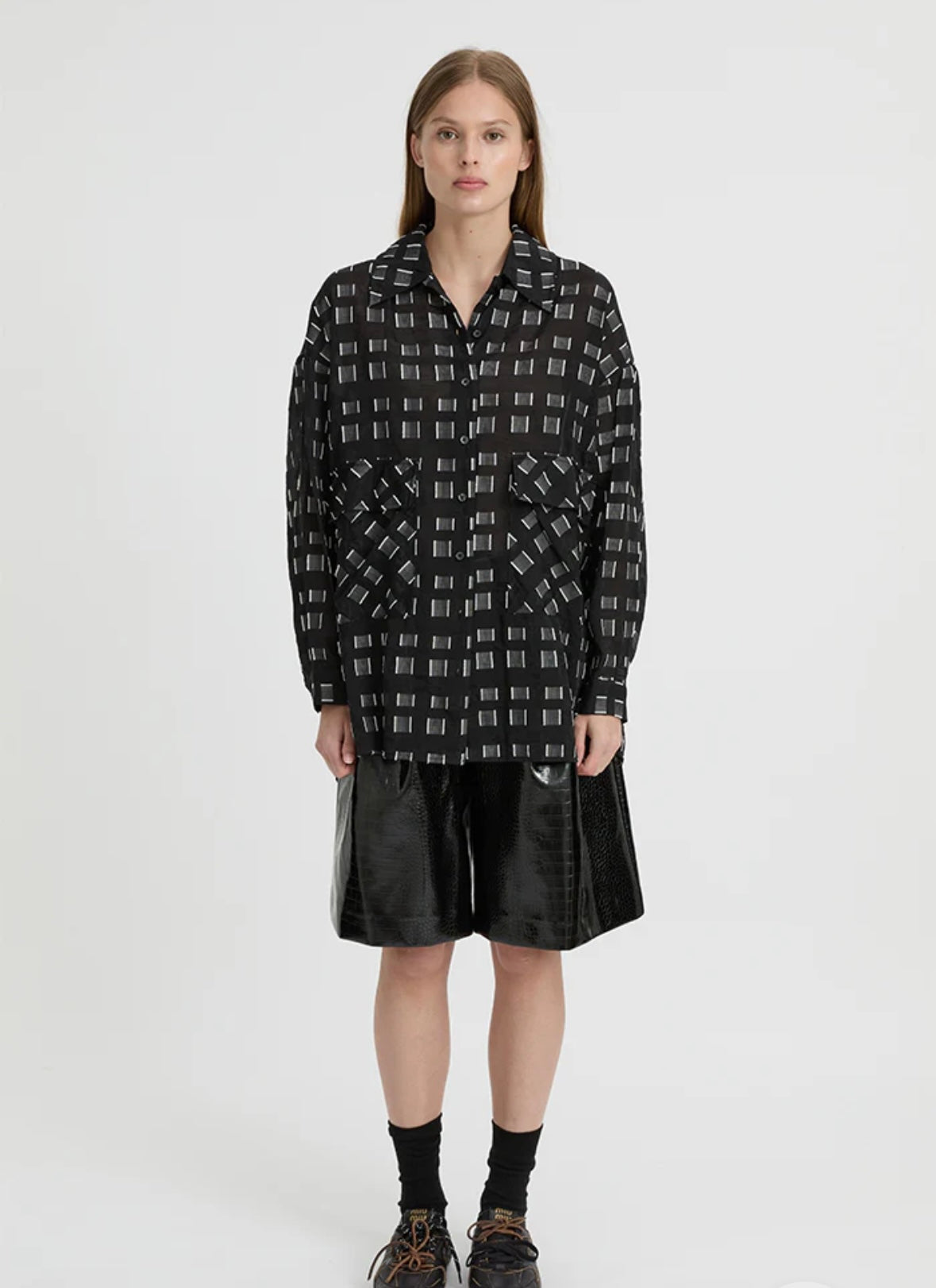 Knox Shirt in Black Blanca