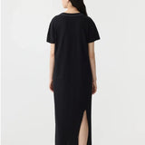 Longline T-Shirt Dress in Black BASSIKE