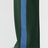 Twill Stripe Detail Pant in Pine and Marine Blue Bassike