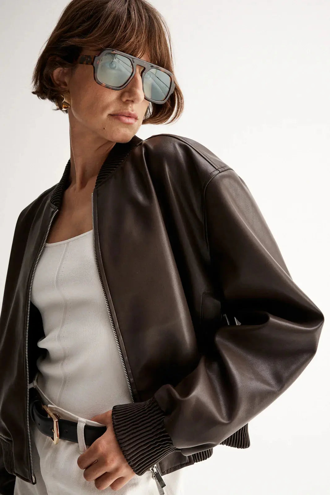 Mika Bomber Jacket in Chocolate Elka Collective