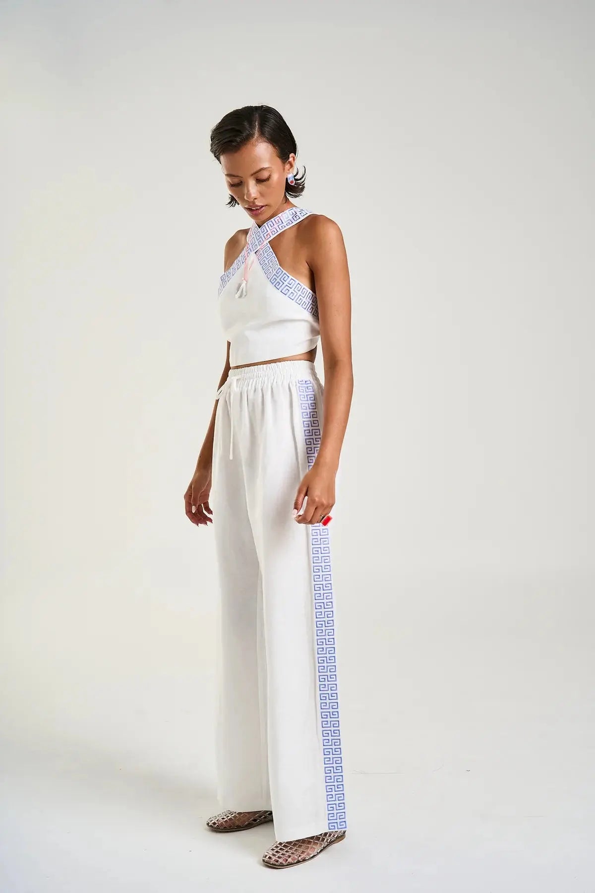Wide Leg Pant in White Summi Summi