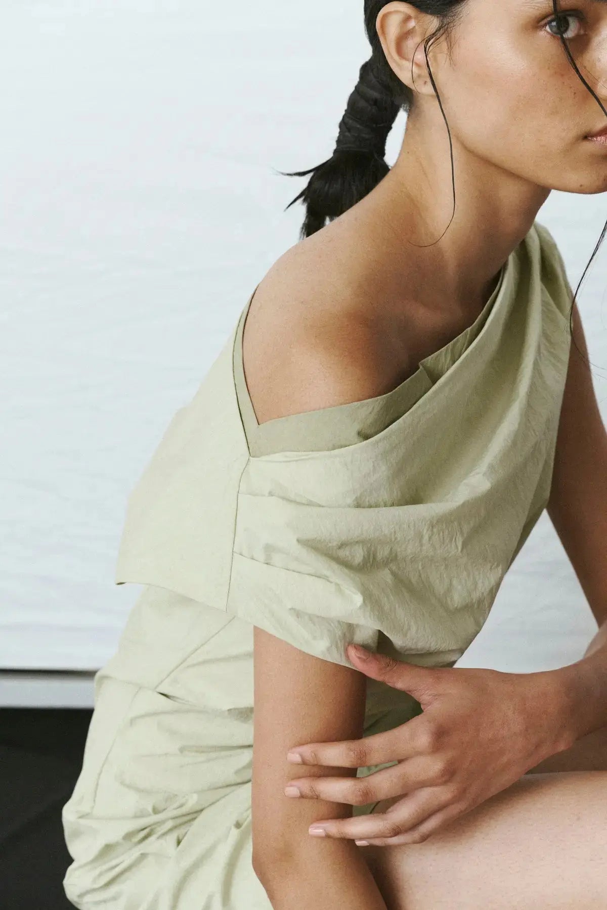 Blane Layered Mini Dress in Pistachio One of Others