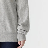 Oversized Crew Neck Knit in Light Grey Marle Bassike