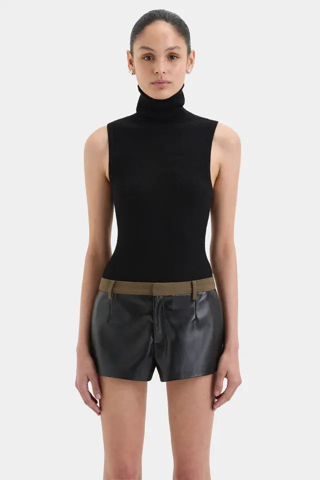 Sleeveless roll
Neck top black by Sir at clothlifestyle Boutique