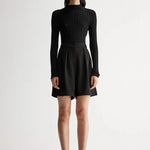 black mock knit neck top clothlifestyle boutique
