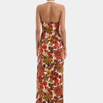Castella Gathered Midi Dress in Flora Rosso Sir.