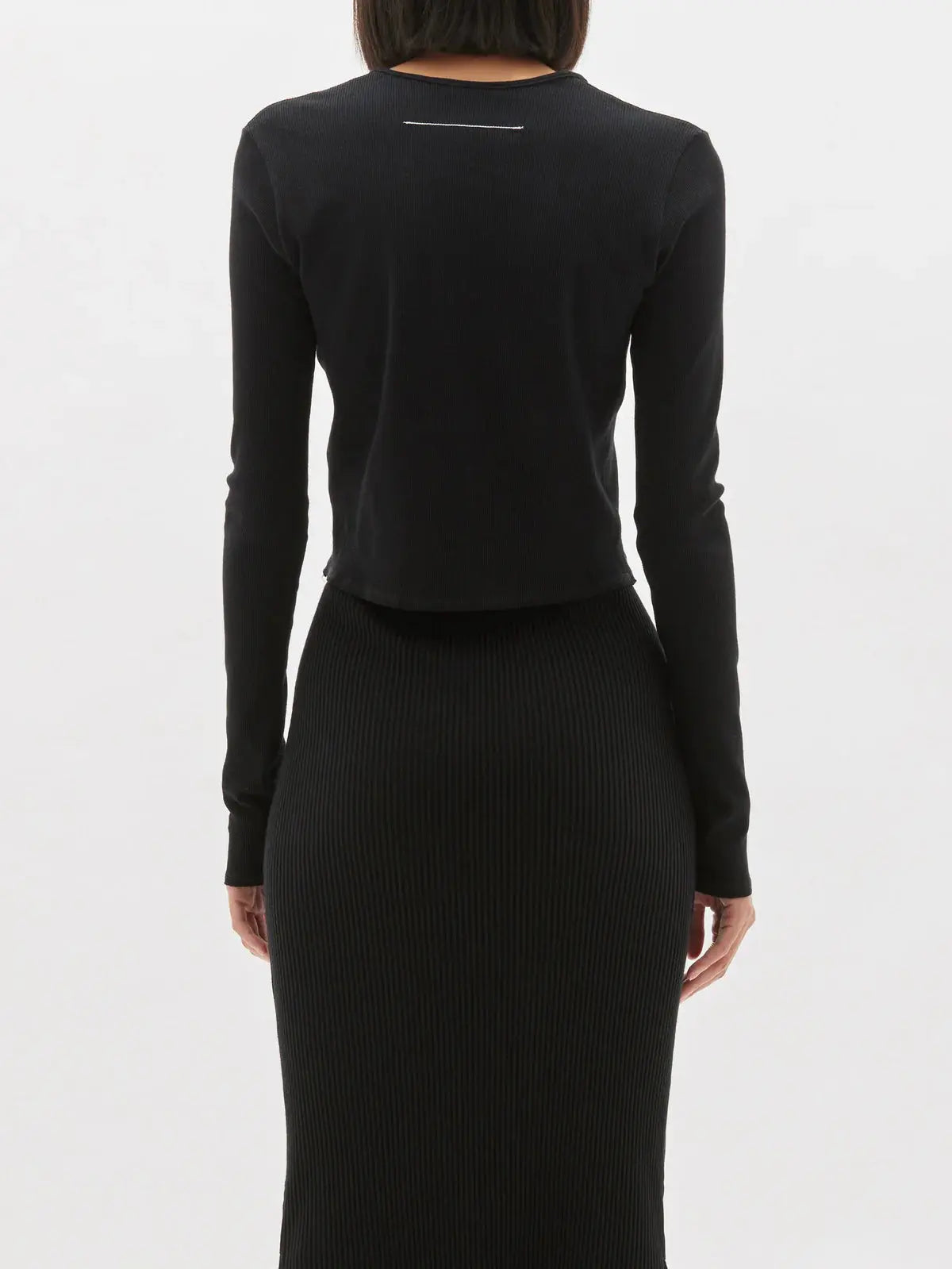 Slim Fit Cutout Detail Rib Top Bassike