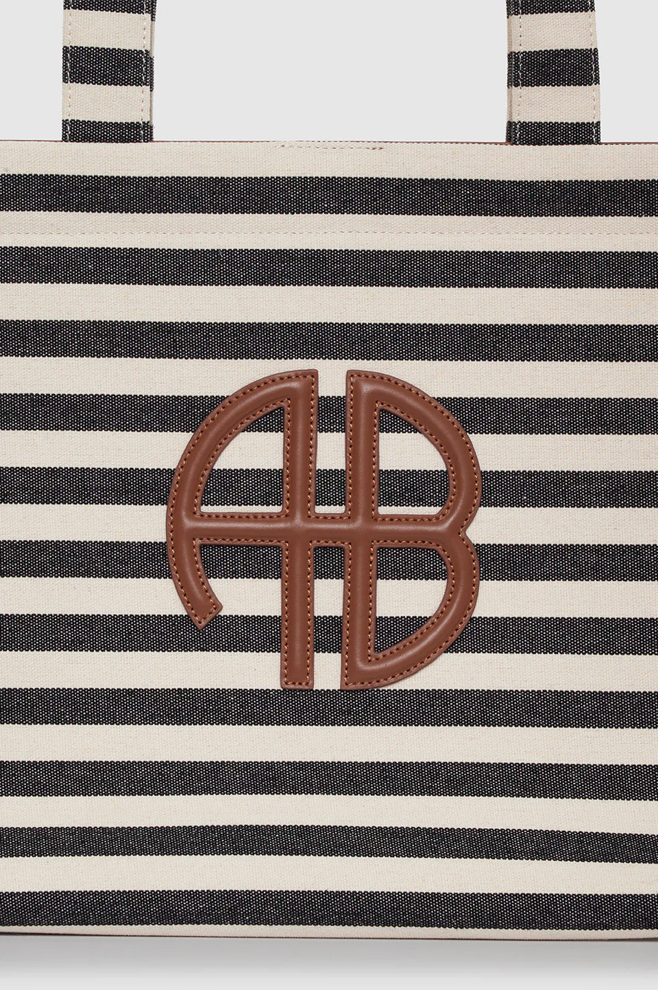 Lara Tote in Natural and Black Stripe Anine Bing