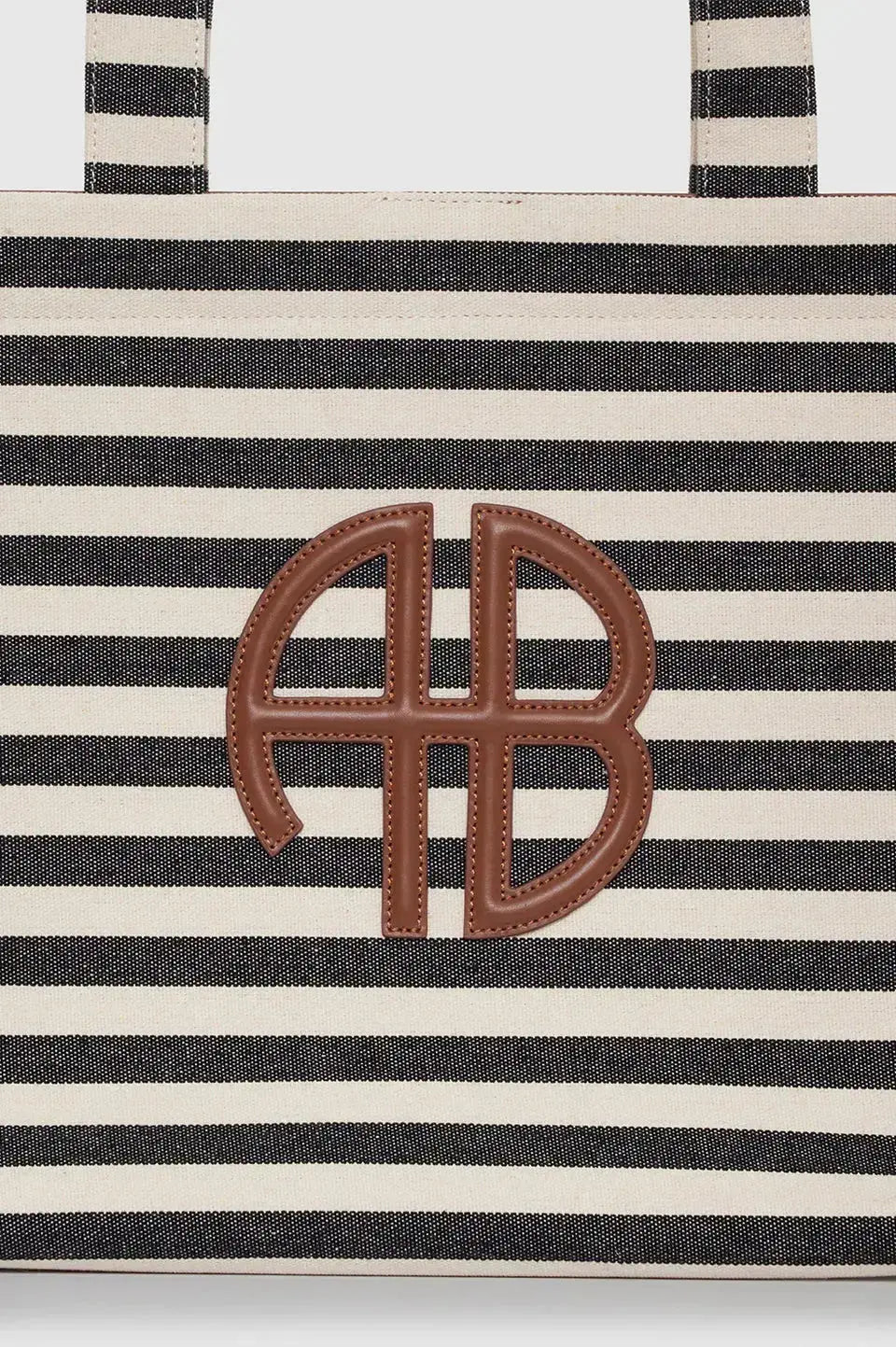 Lara Tote in Natural and Black Stripe Anine Bing