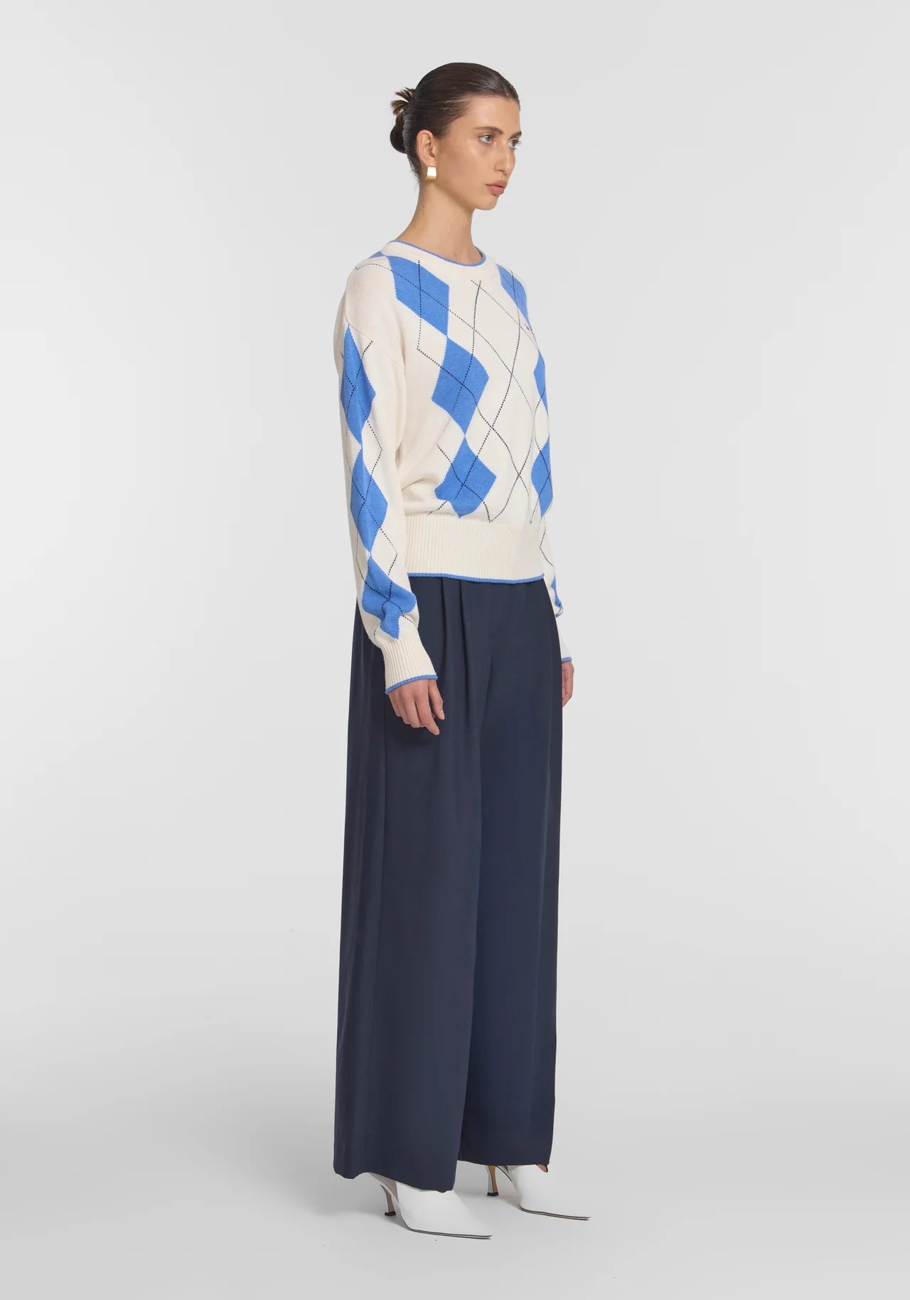 Lucky Knit Sweater in Argyle Print Viktoria + Woods