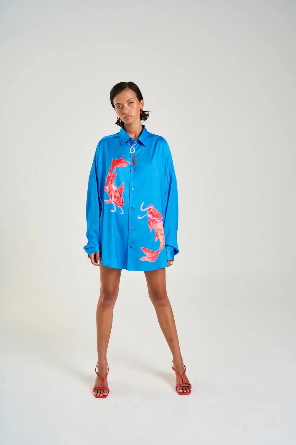 Long Sleeve Oversized Shirt in Blue Summi Summi