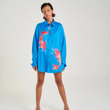 Long Sleeve Oversized Shirt in Blue Summi Summi