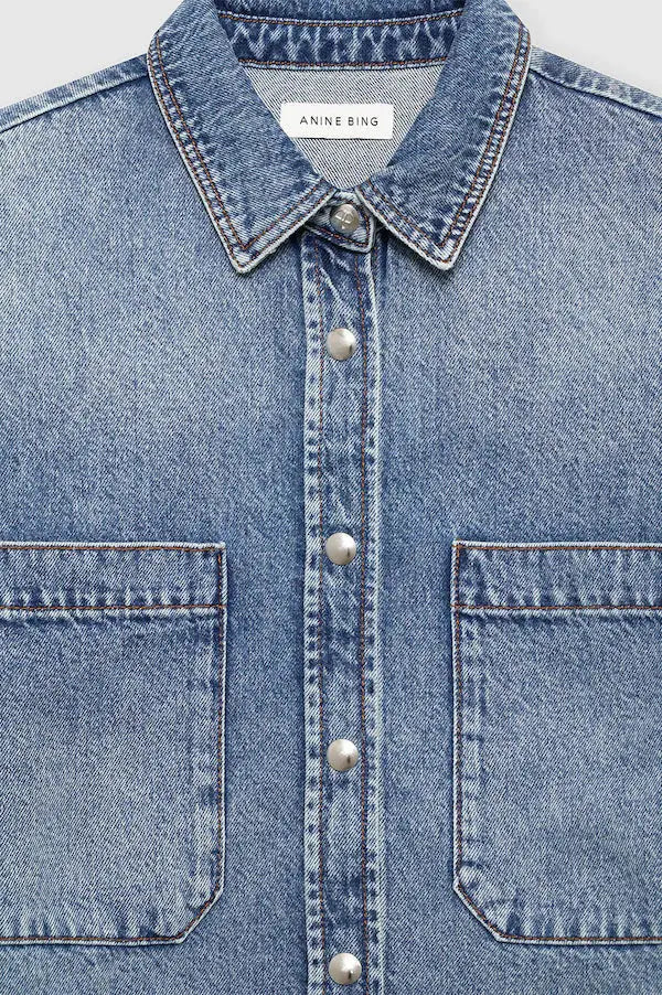 Dante Denim Shirt in Bleached Blue Anine Bing