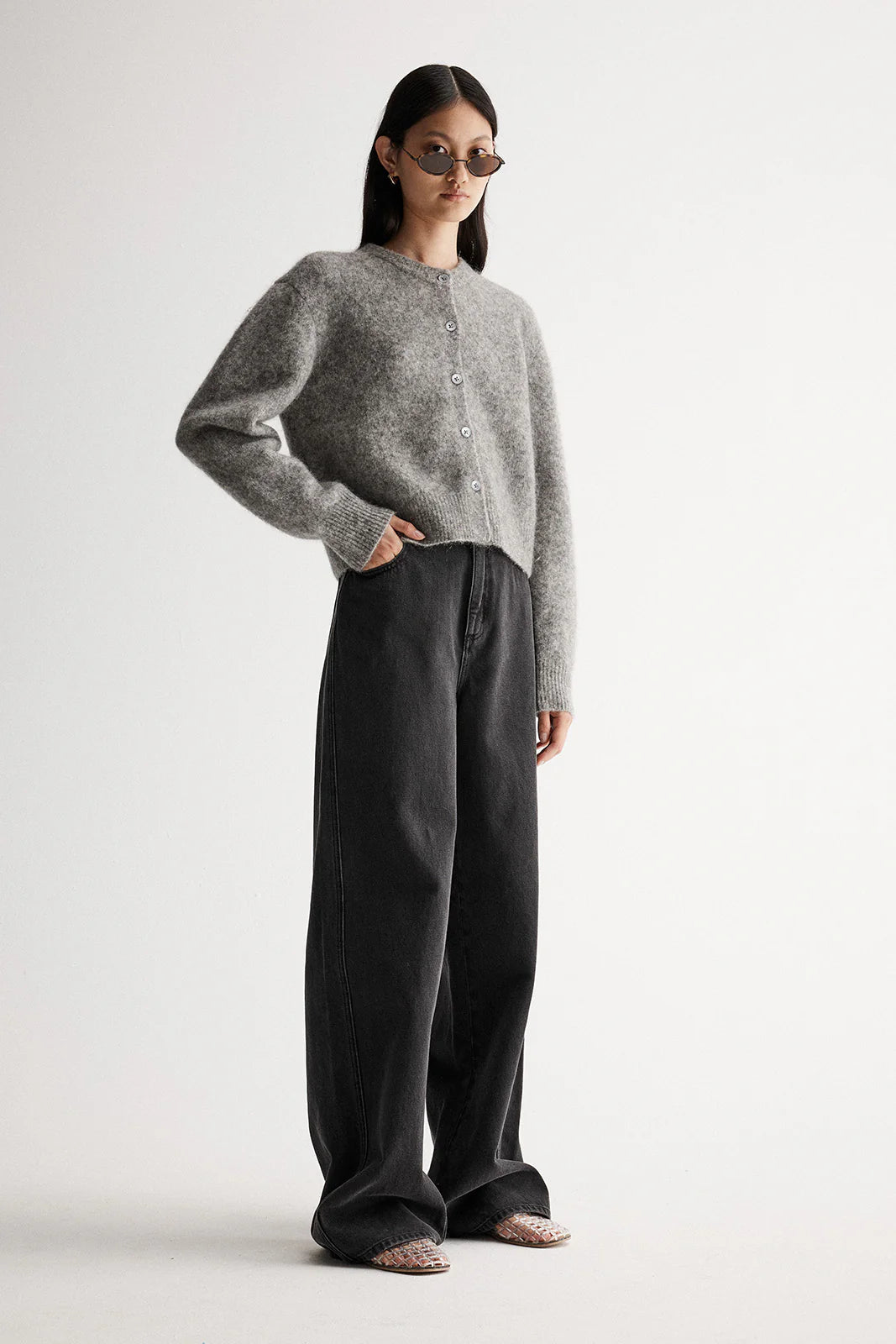 Abigail Knit Cardigan in Grey Marle Elka Collective