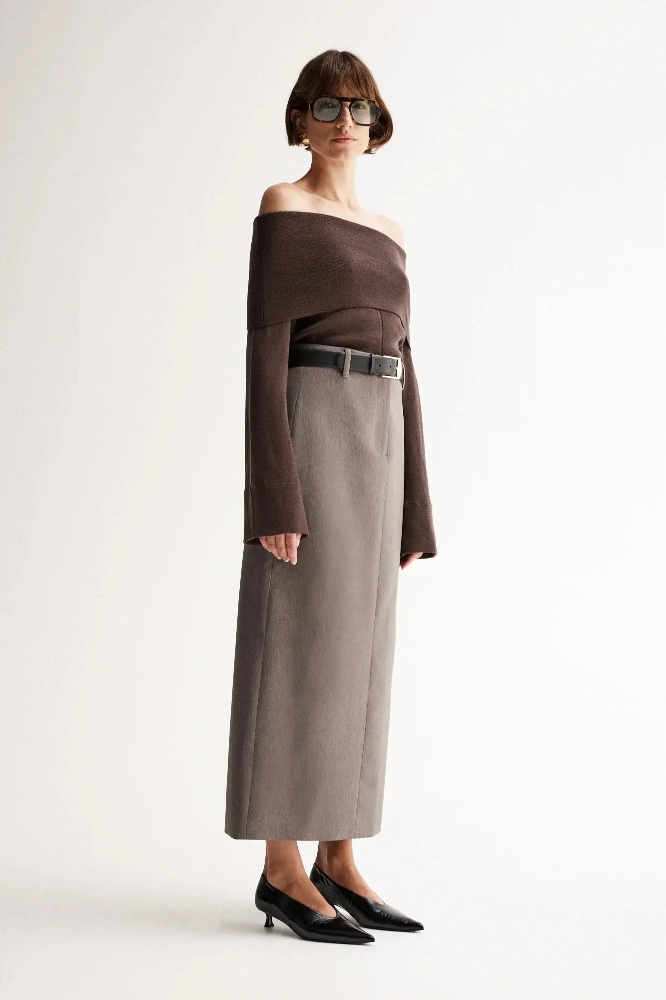 Alexa Knit Top in Chocolate Elka Collective