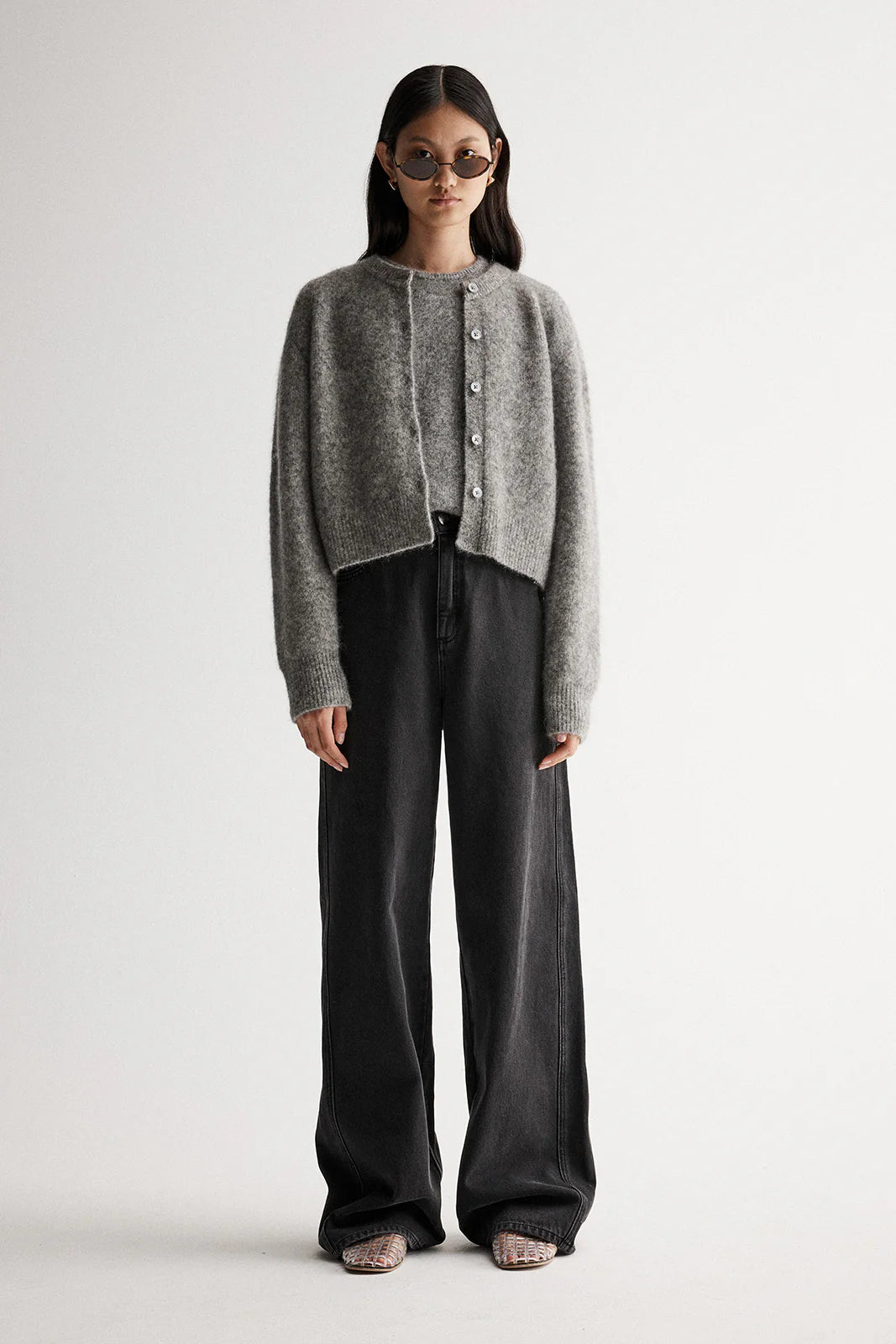 Abigail Knit Cardigan in Grey Marle Elka Collective