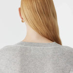 Oversized Crew Neck Knit in Light Grey Marle Bassike