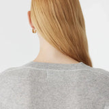 Oversized Crew Neck Knit in Light Grey Marle Bassike