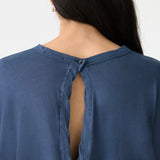 Long Sleeve Circle Top in Midnight Blue Bassike
