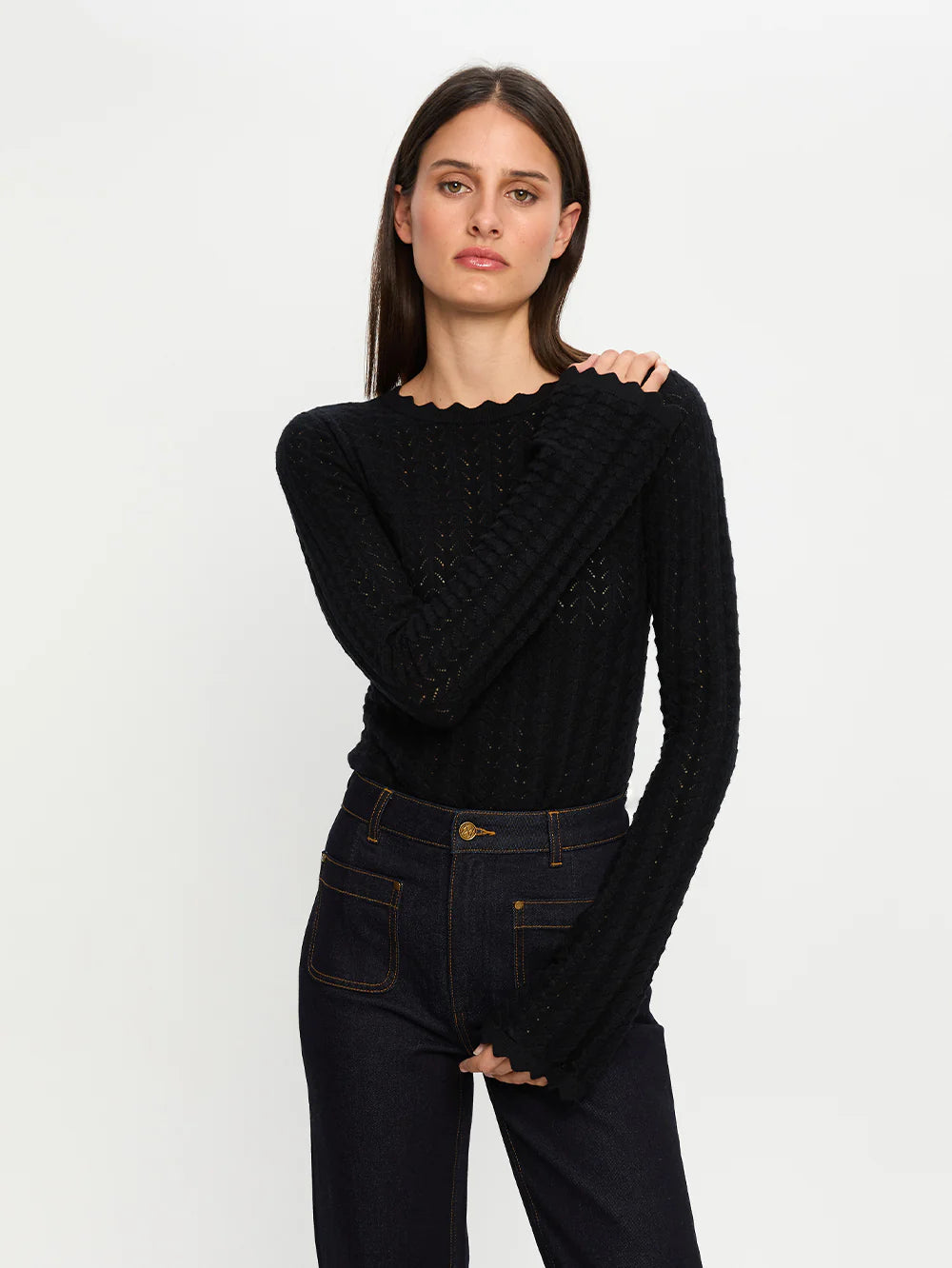 Logan Knit Top in Black Kivari
