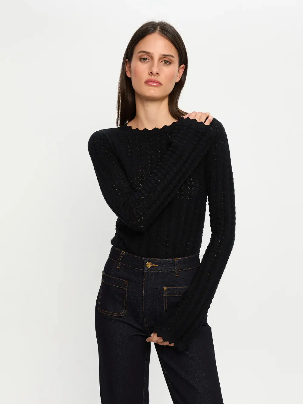 Logan Knit Top in Black Kivari