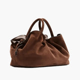 Brown Suede Mila Medium Tote