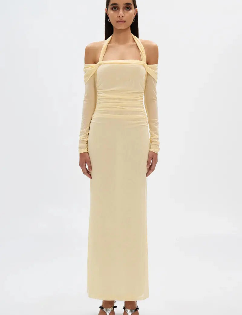 Sonnet Mesh Dress in Butter Misha