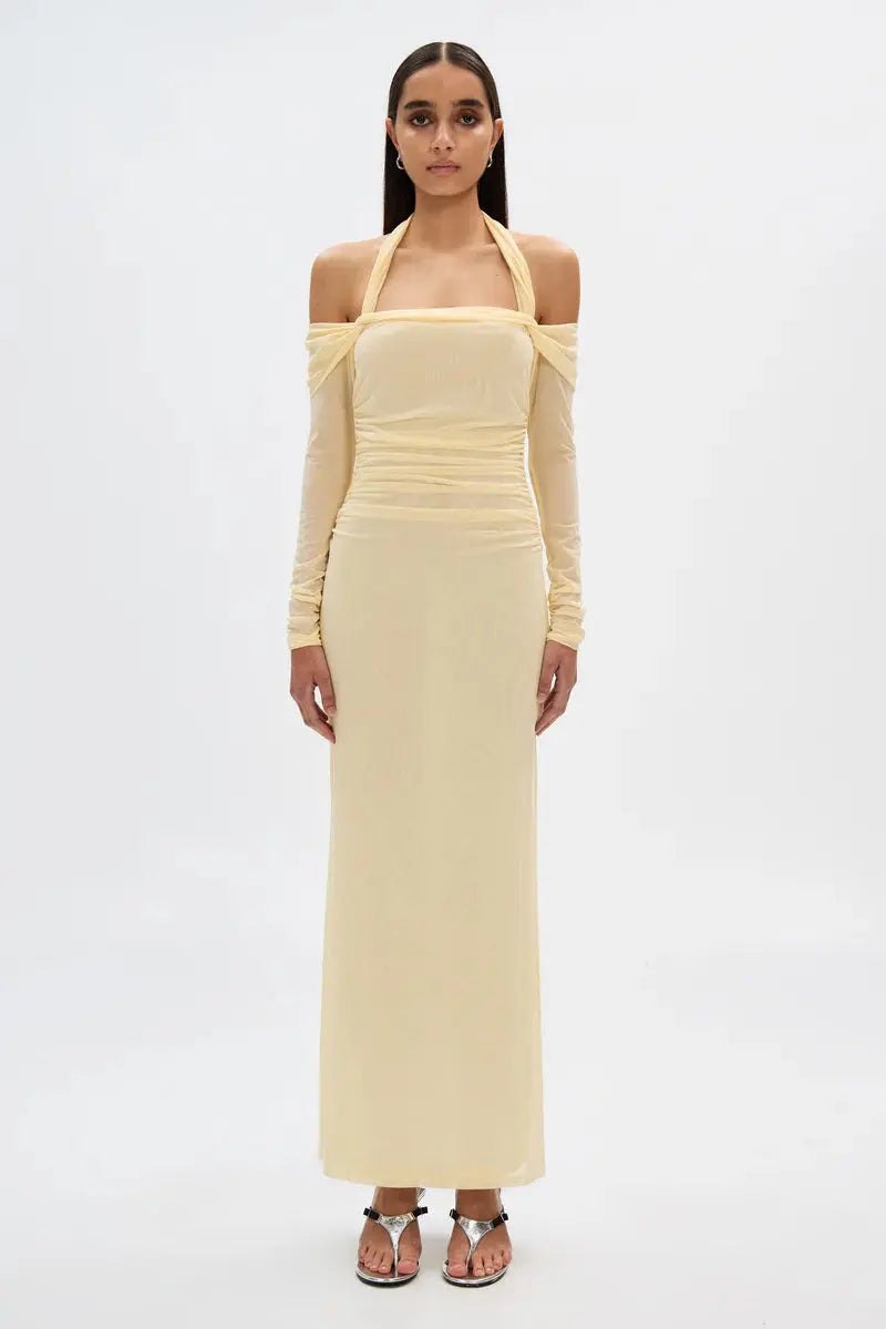 Sonnet Mesh Dress in Butter Misha