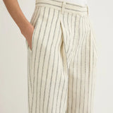Mackenzie Trouser in Cream Pinstripe Posse