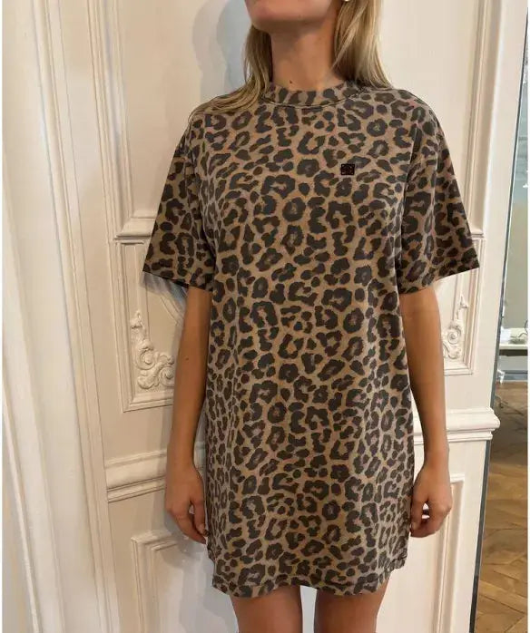 Beth Mini Dress in Leopard Anine Bing