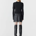Slim Rib Raglan Long Sleeve T-shirt in Black Bassike