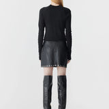 Slim Rib Raglan Long Sleeve T-shirt in Black Bassike