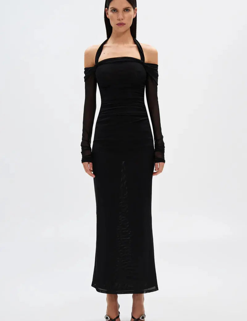 Sonnet Mesh Dress in Black Misha