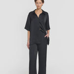 Musical Cupro Wrap shirt  in Black Viktoria + Woods
