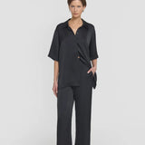 Musical Cupro Wrap shirt in Black Viktoria + Woods